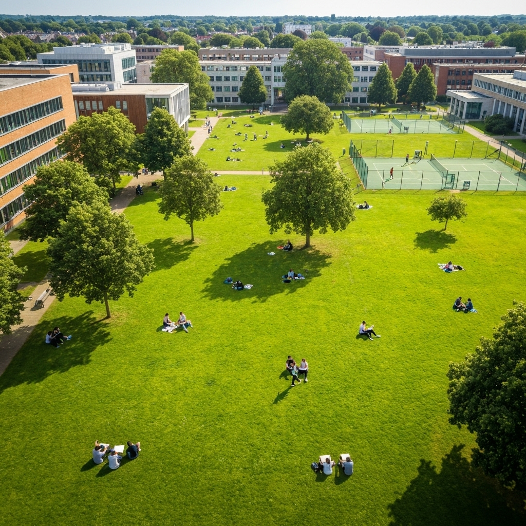 Campus green outdoor area